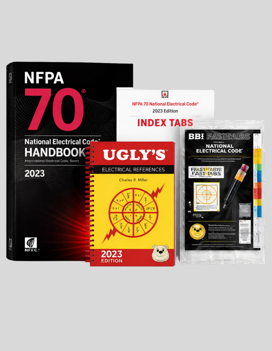 NFPA 70 2023, Index Tabs 2023, & Ugly’s Electrical References 2023 ISBN: 978-1284275919, 978-1455930715