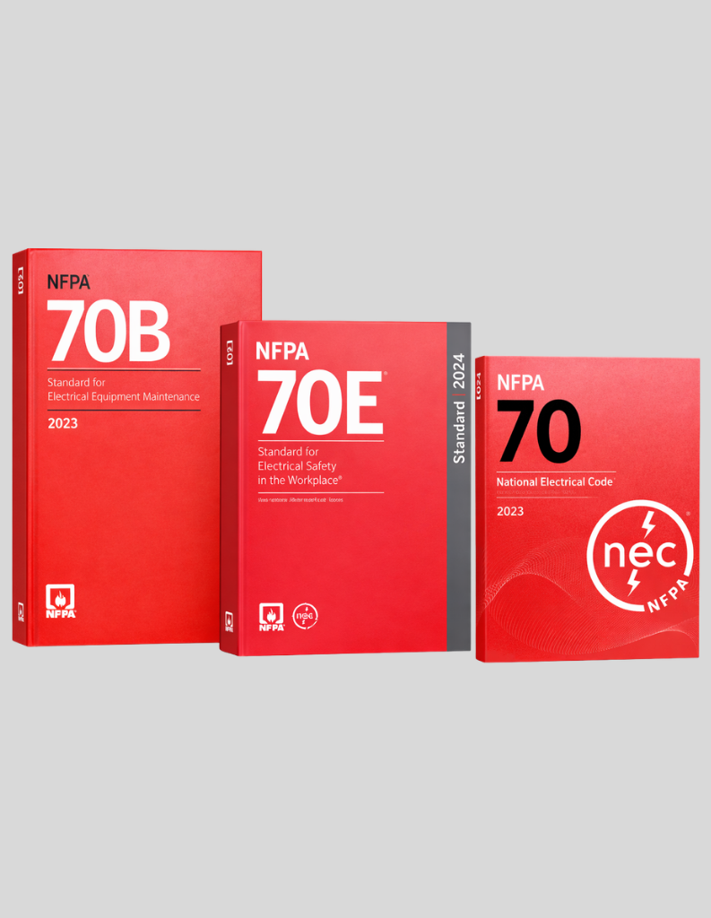 NFPA 70B 2023, NFPA 70E 2024 & NFPA 70 NEC 2023 ISBN: 978-1455929719, 978-1455930487, 978-1455929368