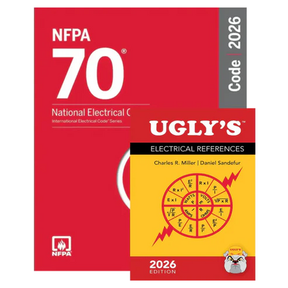 NFPA 70 2026, NATIONAL ELECTRICAL CODE 70 2026 + Ugly’s Electrical References 2026 Edition – Official Combo